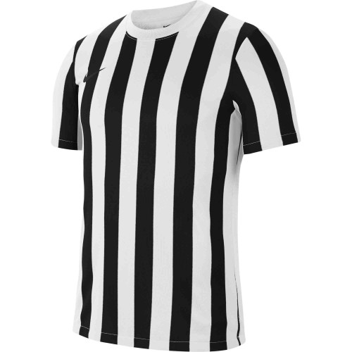 P041 - Maillot Nike Striped Division IV Manches courtes enfant - CW3819 - Blanc/Noir