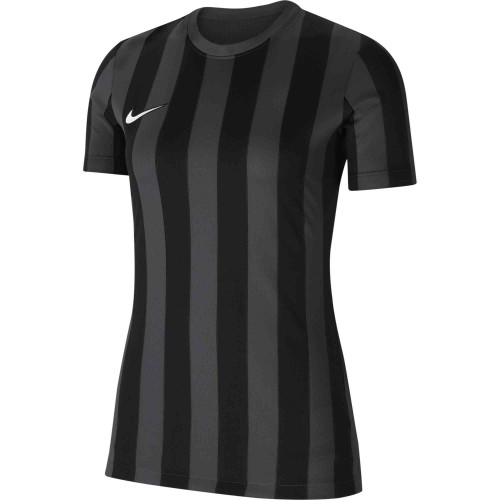 P050 - Maillot Nike Striped Division IV Manches courtes femme - CW3816 - Gris/Noir