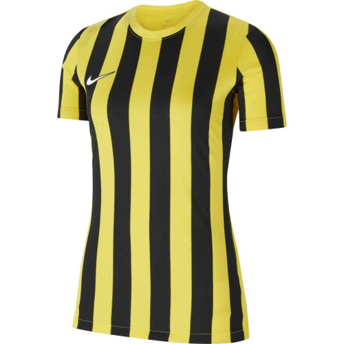 P058 - Maillot Nike Striped Division IV Manches courtes femme - CW3816 - Jaune/Noir