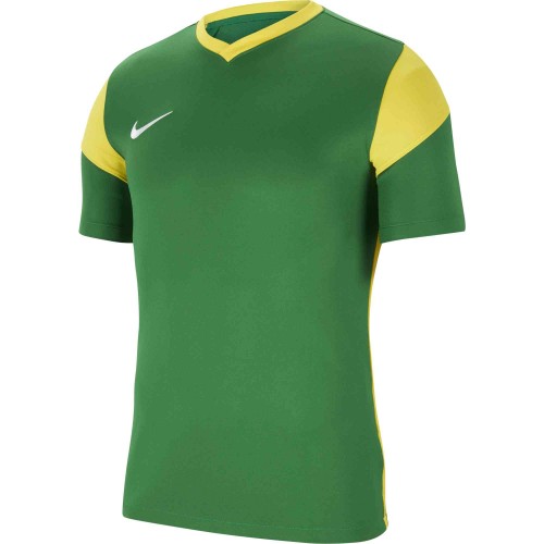 P241-Maillot Nike Park Derby III manches courtes adulte - CW3826 - Vert/Jaune