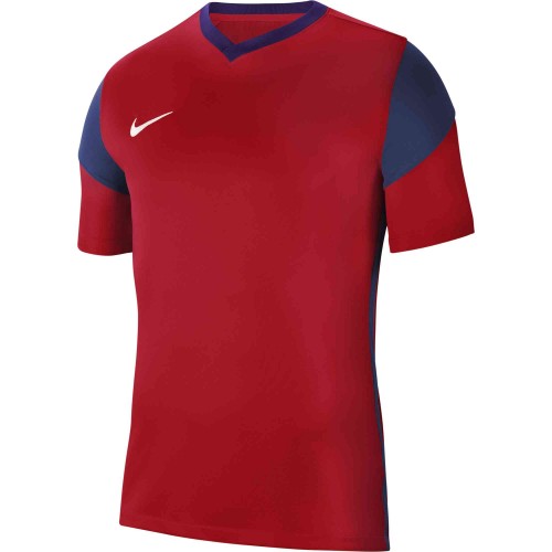 P245-Maillot Nike Park Derby III manches courtes adulte - CW3826 - Rouge/Marine
