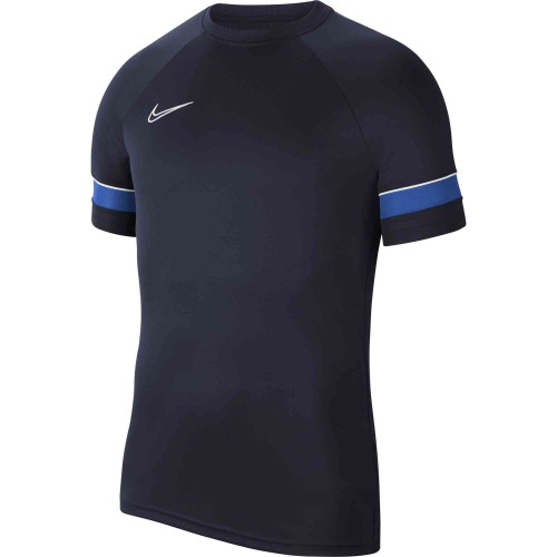 T012 - Maillot Nike Academy 21 manches courtes enfant CW6103 - Marine